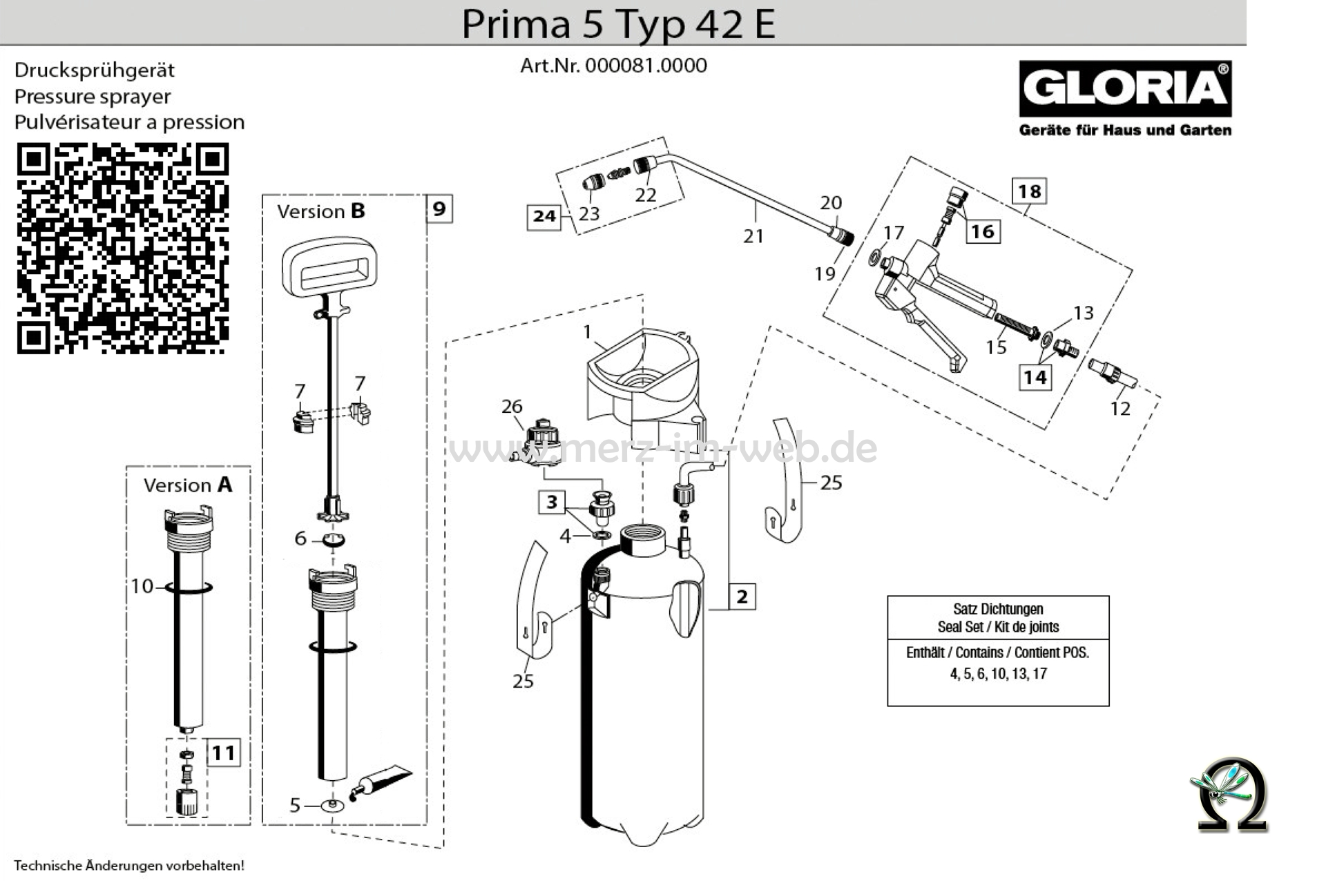 GLORIA Drucksprühgerät prima 5 Typ 42 E Bild Nr. 7, GLORIA Führungsschalenhälftensatz 729008 f. Drucksprühgeräte prima, Hobby und primex