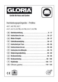 Vorschaubild Bedienungsanleitung Gloria 405 T Profiline