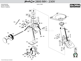 Brill / Gloria Gartenhäcksler ProfiCut 2800 MH - 230 Vder Einzelteile