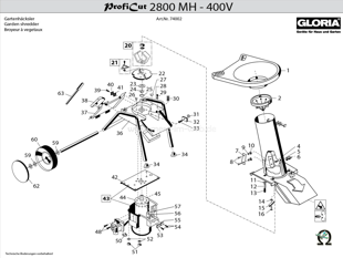 Brill / Gloria Gartenhäcksler ProfiCut 2800 MH - 400 Vder Einzelteile