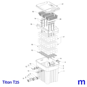 Explosionszeichnung mit Ersatzteilliste für den Teichfilter SÖLL Titan T25 (Bild Nr. 12)