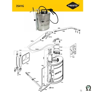 MESTO 3541G STABILUS, Explosionszeichnung mit Ersatzteilnummern