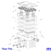 Explosionszeichnung mit Ersatzteilliste für den Teichfilter SÖLL Titan T50 (Bild Nr. 12)