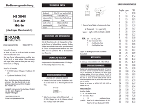 Testkit HI3840 für Gesamthärte 0-150 mg/l (ppm) Gebrauchsanleitung deutsch als PDF-Datei zum herunterladen und ausdrucken