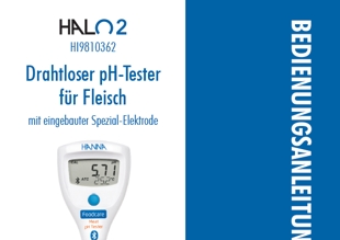 Die Bedienungsanleitung vom HALO2 Drahtlosen pH-Tester HI9810362 als PDF-Datei zum herunterladen und ausdrucken.